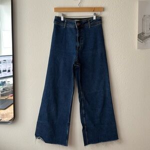 Zara High waisted flare pants dark wash